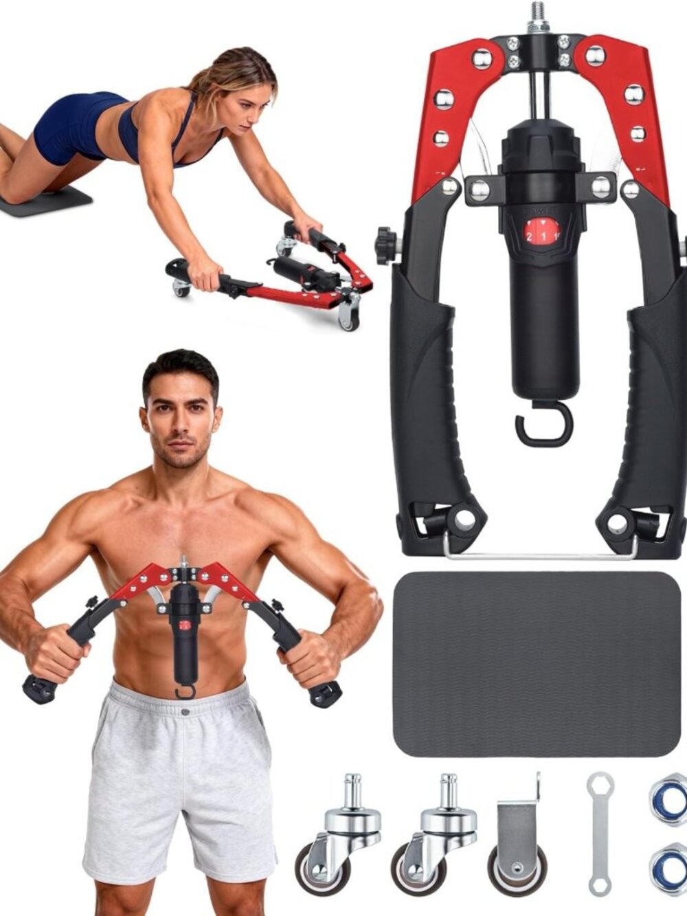 Hydraulic Power Arm Exerciser & Chest Expander | Adjustable Resistance Home Gym